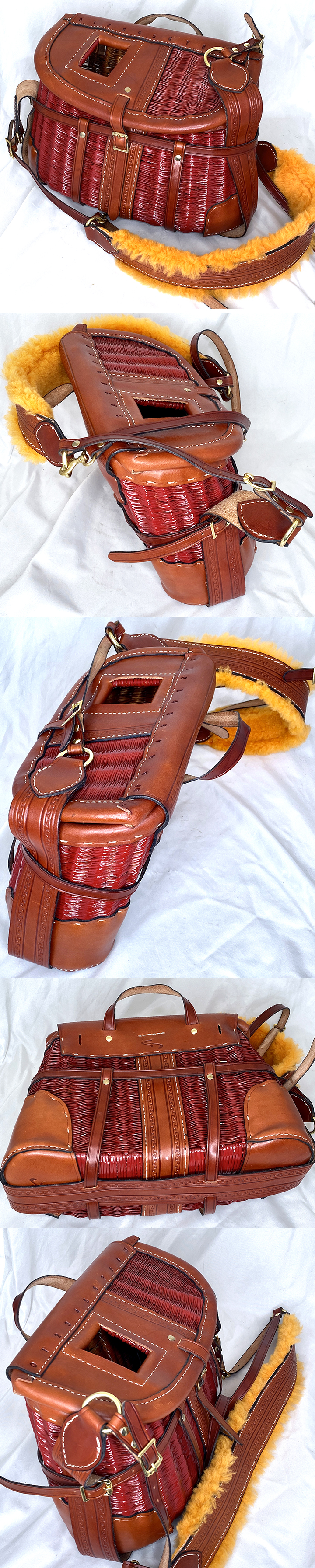 LOST RIVER SPLIT WILLOW LEATHERED CREEL W/ CRADLE HARNESS!